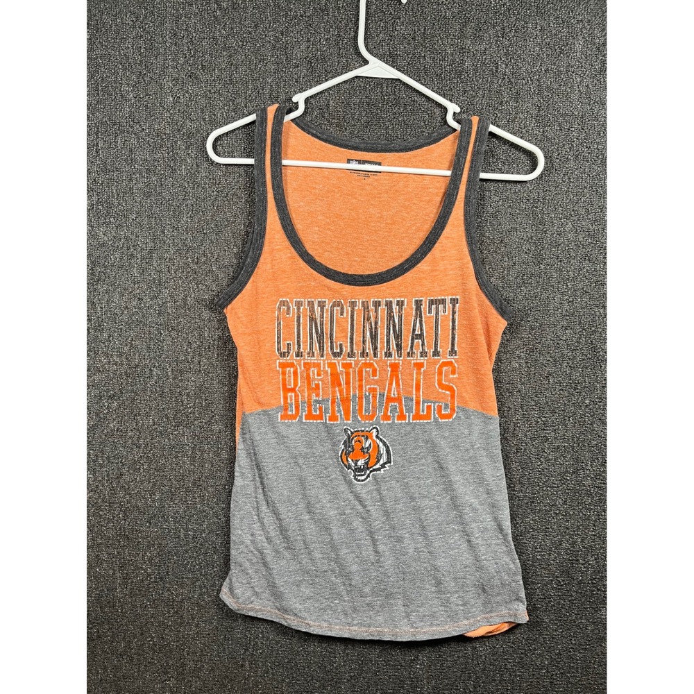 NFL Team Apparel Cincinnati Bengals Tank Top Womens Medium Orange Gray